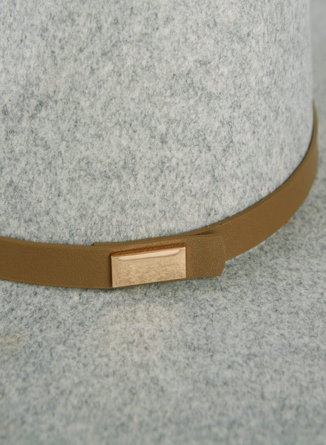 Hadley Wren قبعة هادلي رين النسائية ذات الحافة العريضة بنمط بنما/فيدورا، رمادية اللون - Image 2